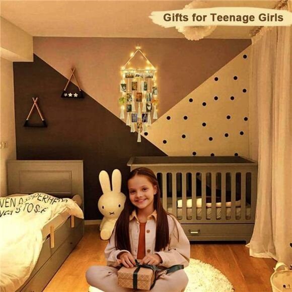 Homecor Hanging Photo Display Wall Decor, Wall Hanging Boho Room Bedroom Decor - Picture 11 of 16